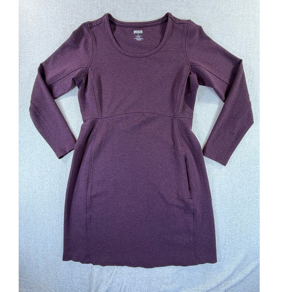 Duluth Trading Co Women Medium Maroon Heavy Knit Pullover Dress Pockets Casual